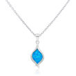 Zawieszka srebro 925 niebieski opal z cyrkoniami - 4