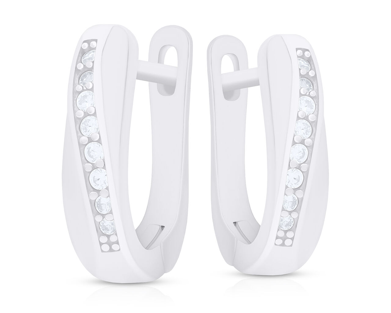 Kolczyki srebrne angielskie z cyrkoniami pr.925