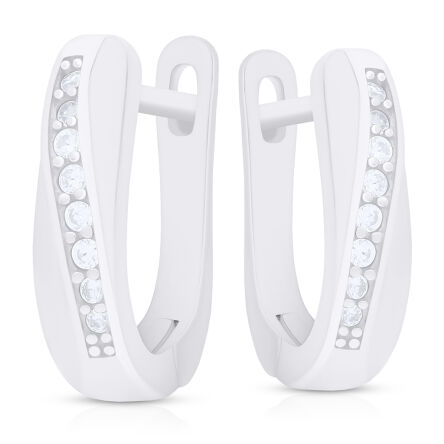 Kolczyki srebrne angielskie z cyrkoniami pr.925