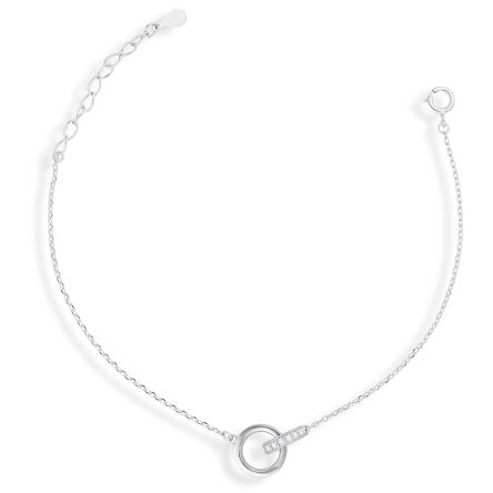 Bransoletka srebrna damska złączone kółka