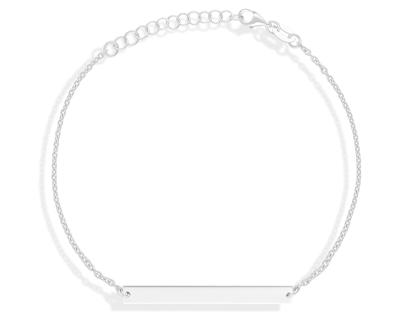 Bransoletka srebrna z gładką blaszką pod grawer