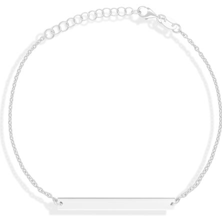 Bransoletka srebrna z gładką blaszką pod grawer