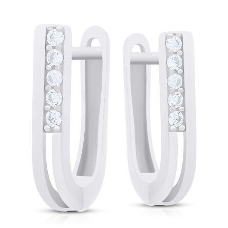 Kolczyki srebrne angielskie z cyrkoniami pr.925