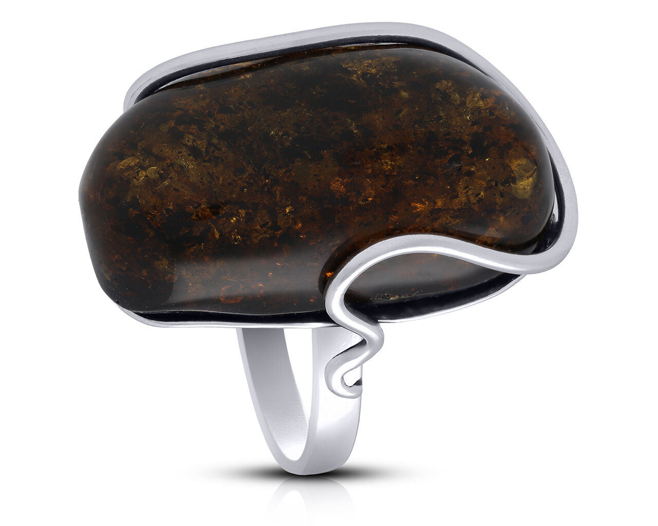 Pierścionek srebrny z bursztynem naturalnym pr.925