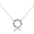 Naszyjnik srebrny z okrągłą kolorową zawieszką - 2