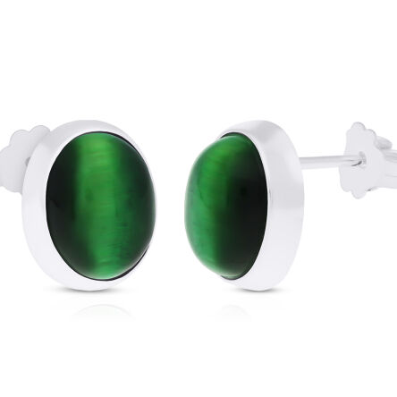 Kolczyki srebrne z naturalnym Tygrysim Okiem