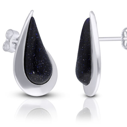 Kolczyki srebrne sztyfty z Nocą Kairu