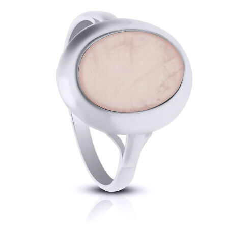 Pierścionek srebrny z naturalnym Kwarcem Różowym