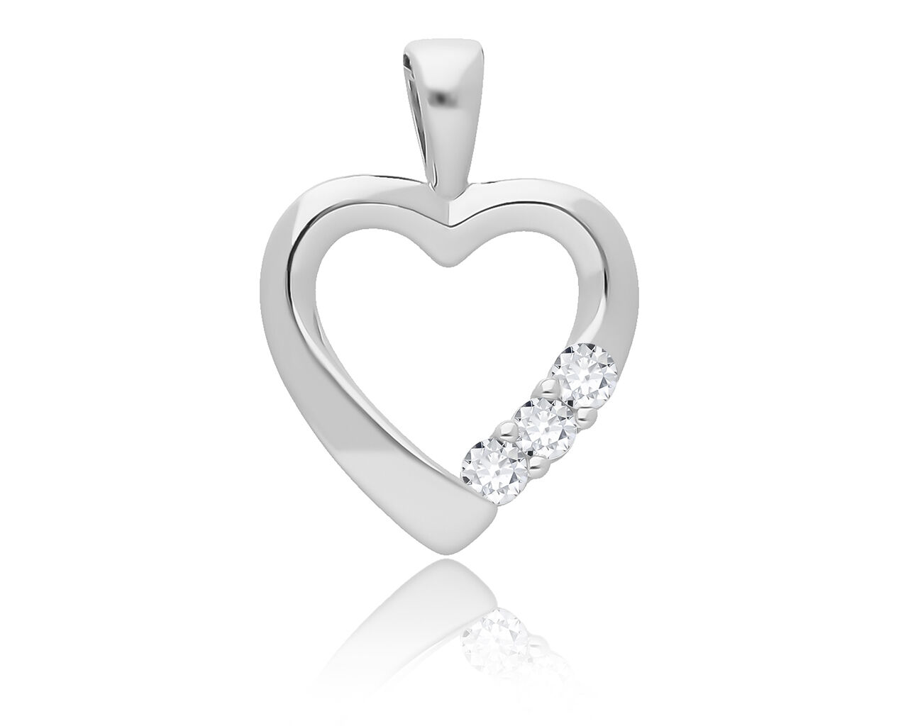 Srebrne serduszko wisiorek zawieszka z cyrkoniami