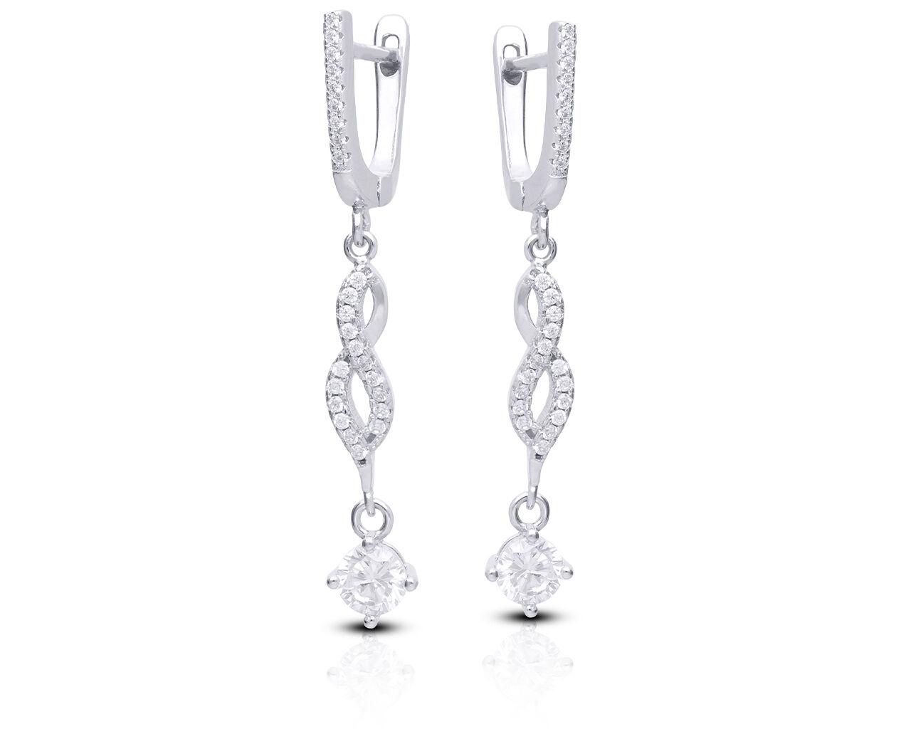 Kolczyki wiszące z błyszczącymi cyrkoniami