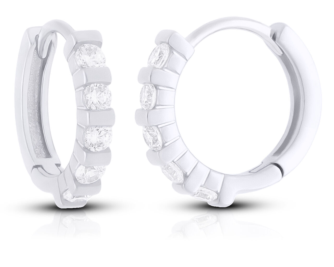 Kolczyki koła srebrne z cyrkoniami pr.925