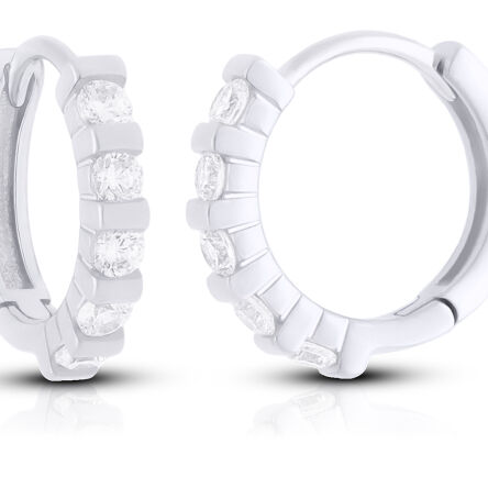 Kolczyki koła srebrne z cyrkoniami pr.925