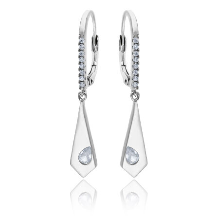 Srebrne kolczyki wiszące z piękną cyrkonią