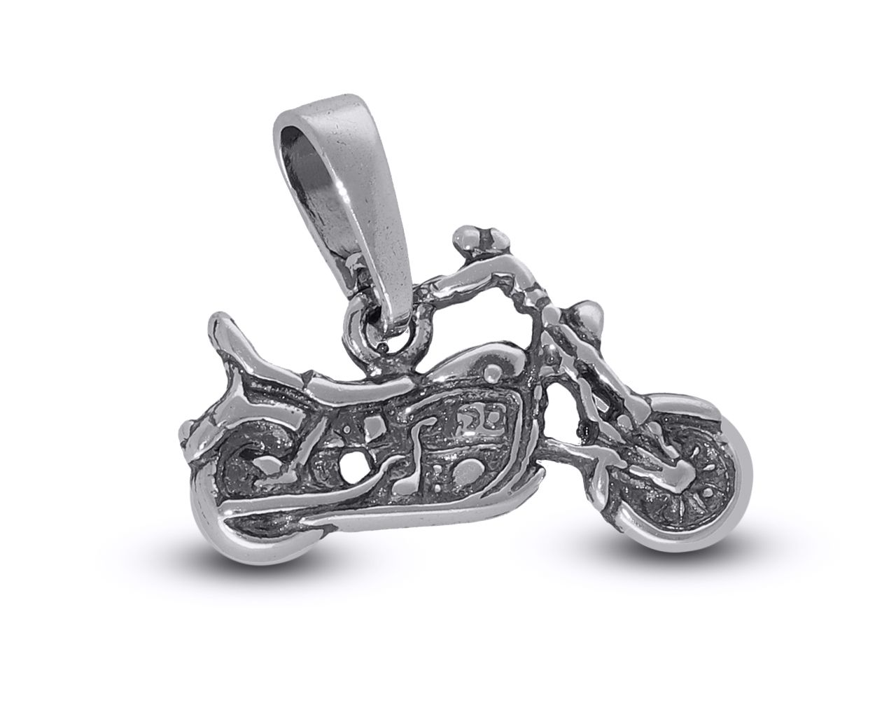 Zawieszka srebrna w kształcie motocykla