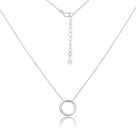 Naszyjnik srebrny damski z okrągłą zawieszką