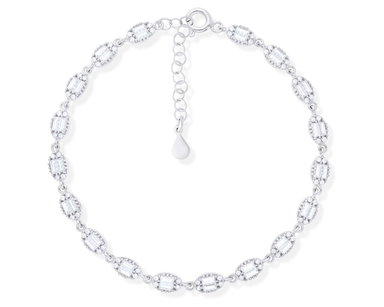 Bransoletka srebrna ozdobiona cyrkoniami