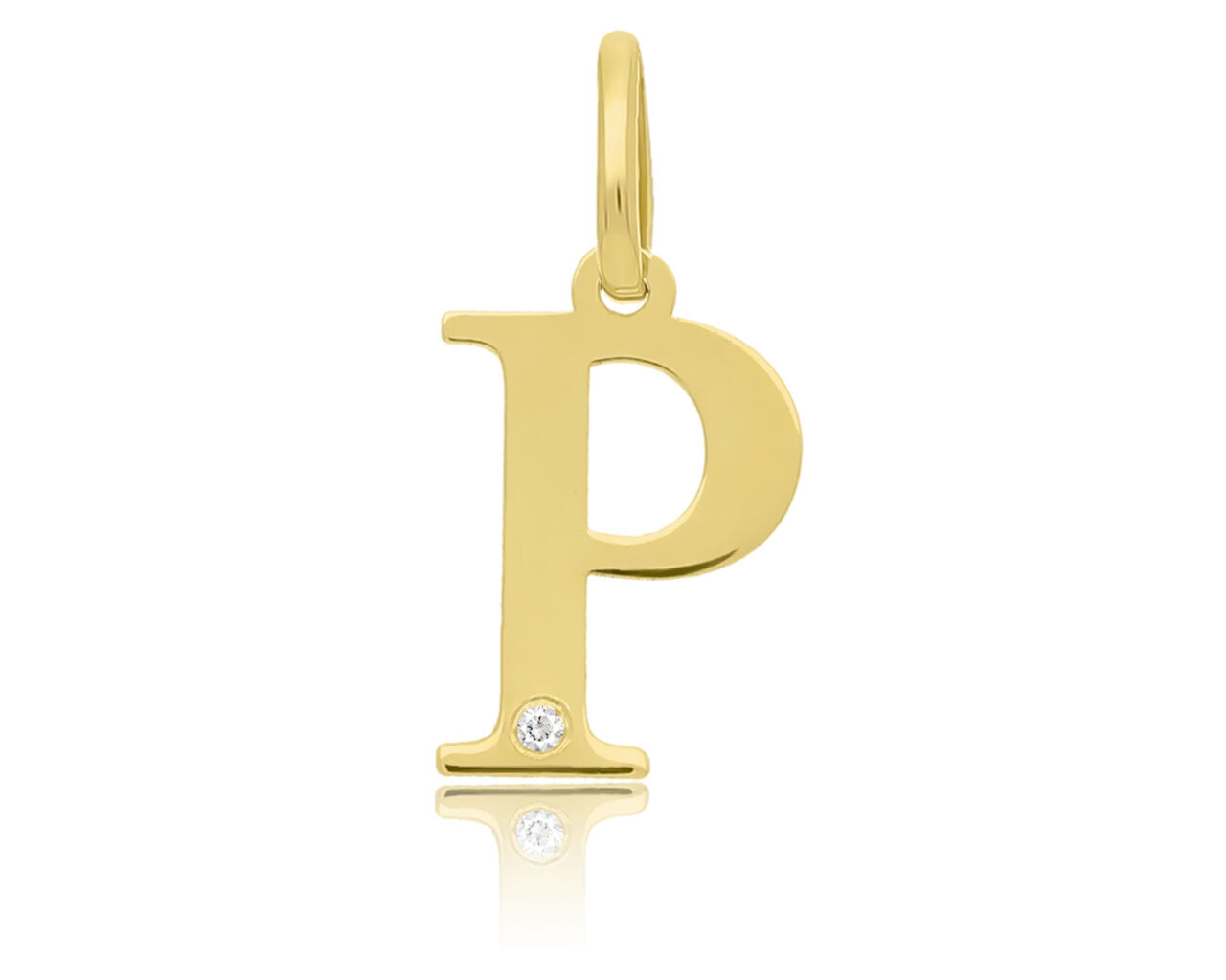 Złota Literka P z Brylantem pr.585