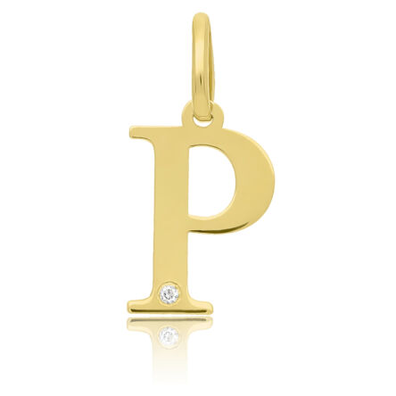 Złota Literka P z Brylantem pr.585