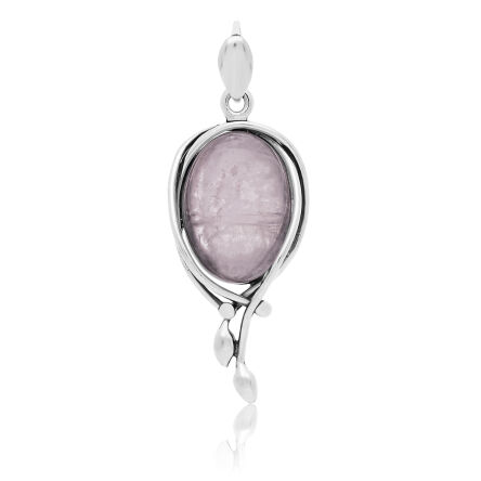 Zawieszka srebrna z naturalnym Kwarcem Różowym