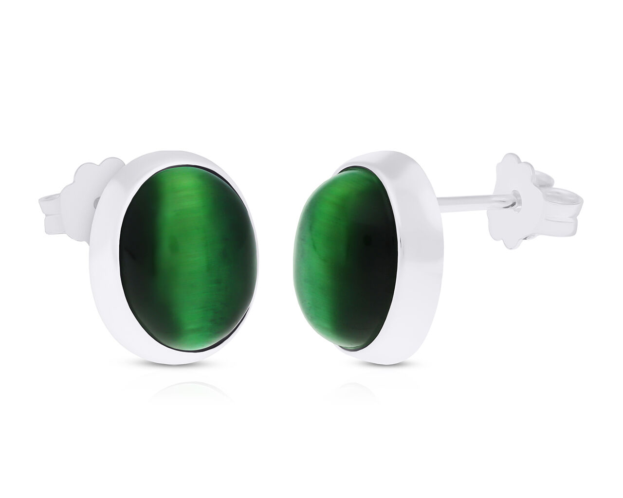 Kolczyki srebrne z naturalnym Tygrysim Okiem