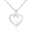 Zawieszka serce srebrne ozdobione cyrkoniami - 3