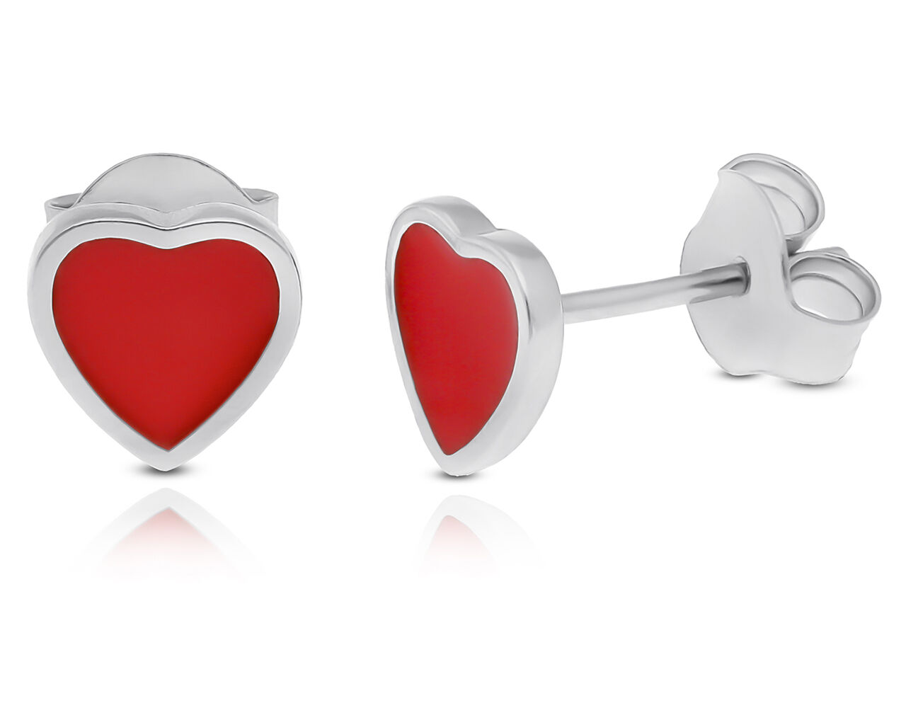 Kolczyki srebrne dla dziewczynki serduszka