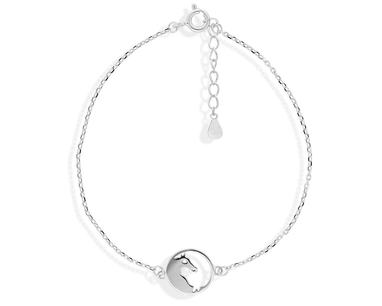 Bransoletka srebrna damska z koniem