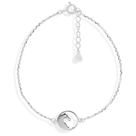 Bransoletka srebrna damska z koniem