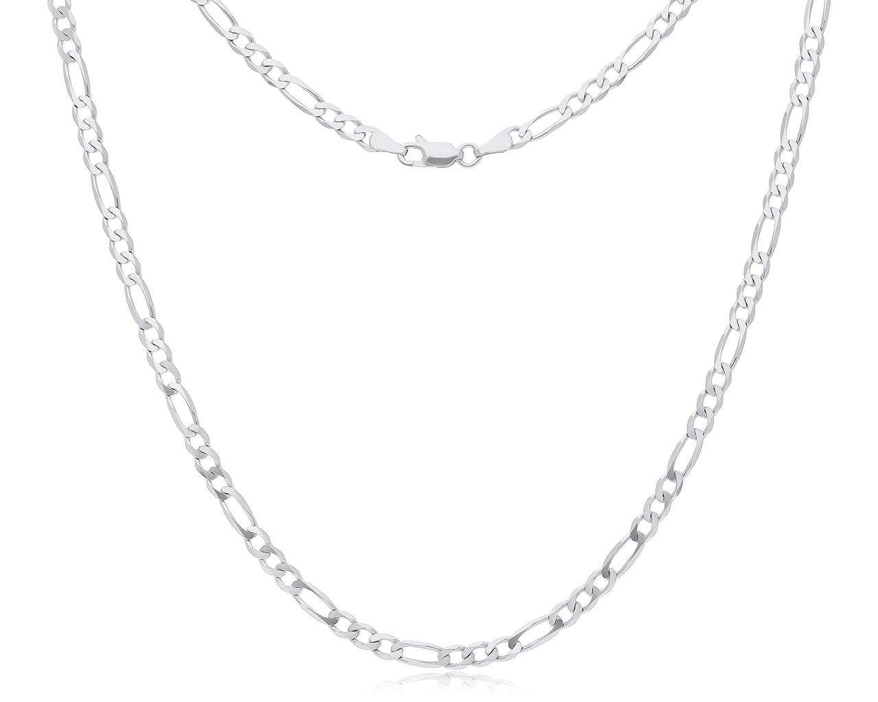 Łańcuszek srebrny rodowany o splocie figaro