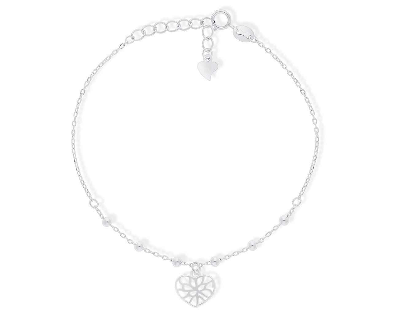 Bransoletka srebrna z ażurowym serduszkiem