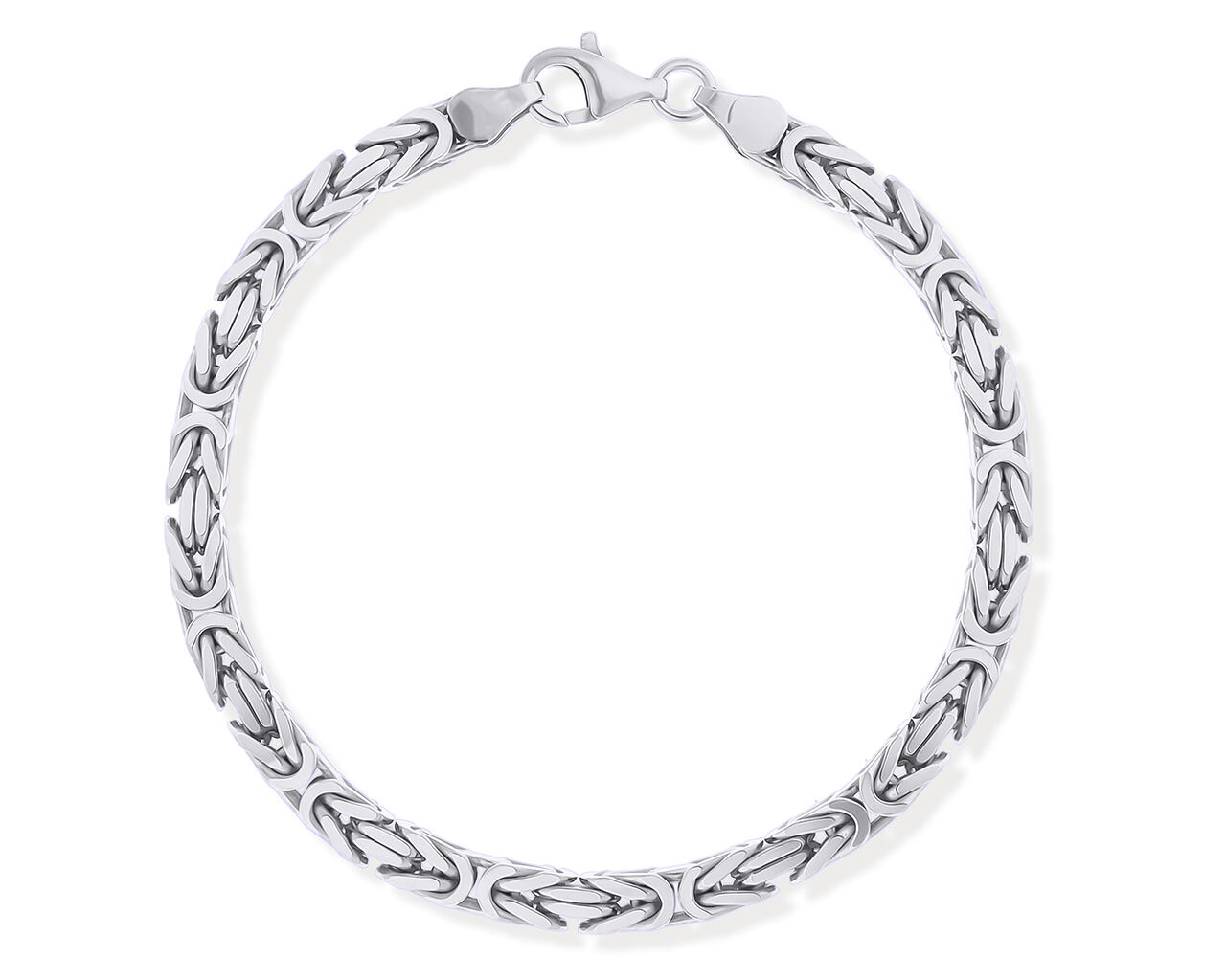 Bransoletka srebrna szeroka królewski splot