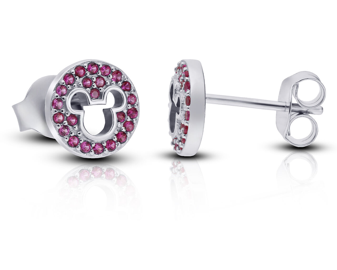 Kolczyki srebrne dla dziewczynki różowe sztyfty