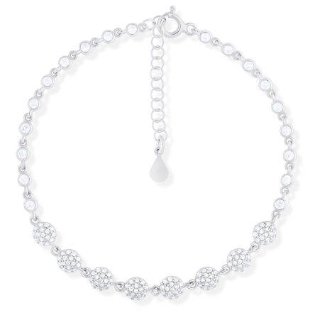 Bransoletka srebrna z cyrkoniami pr.925