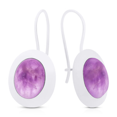 Kolczyki srebrne z naturalnym ametystem pr.925