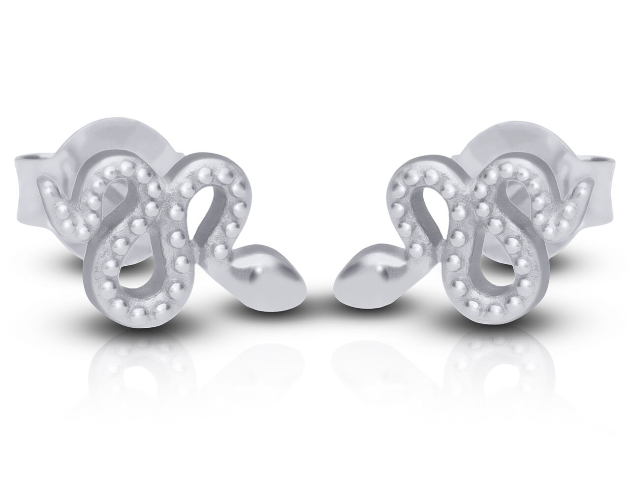 Kolczyki srebrne węże na sztyfcie