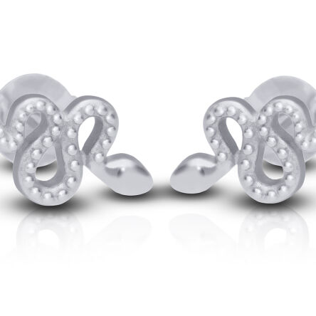 Kolczyki srebrne węże na sztyfcie