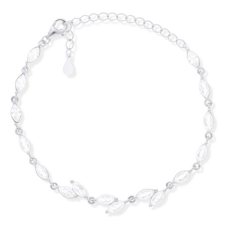 Bransoletka srebrna ozdobiona cyrkoniami