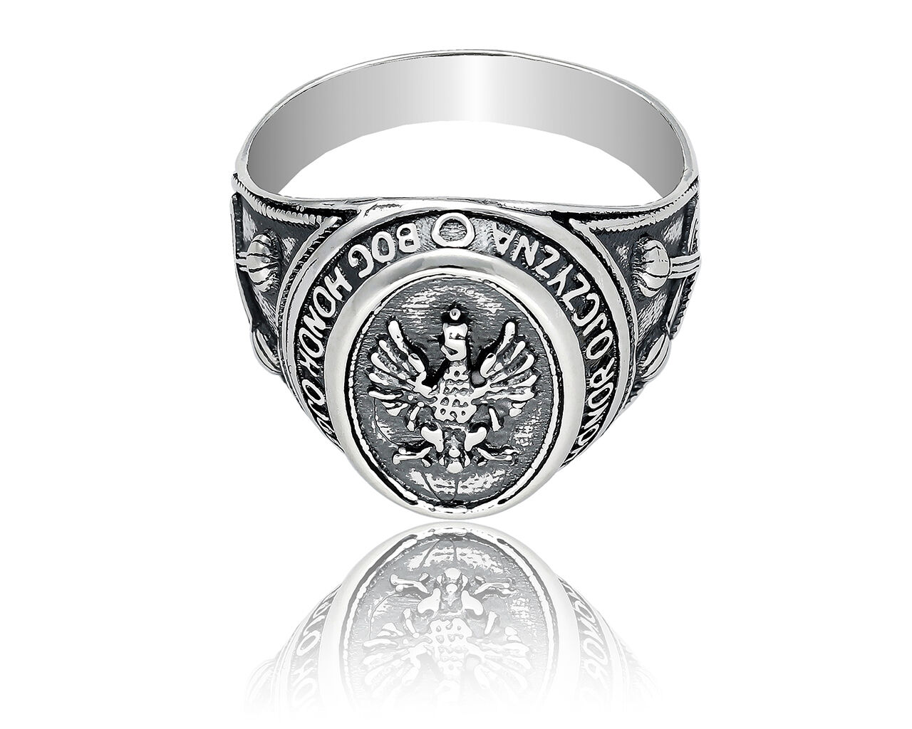 Sygnet męski z Godłem Polski srebro pr.925