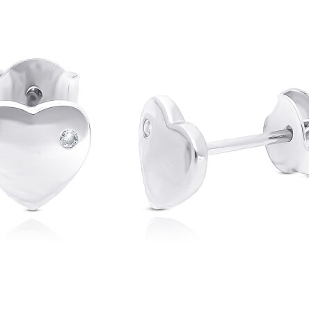 Srebrne kolczyki serduszka na sztyfcie pr.925 