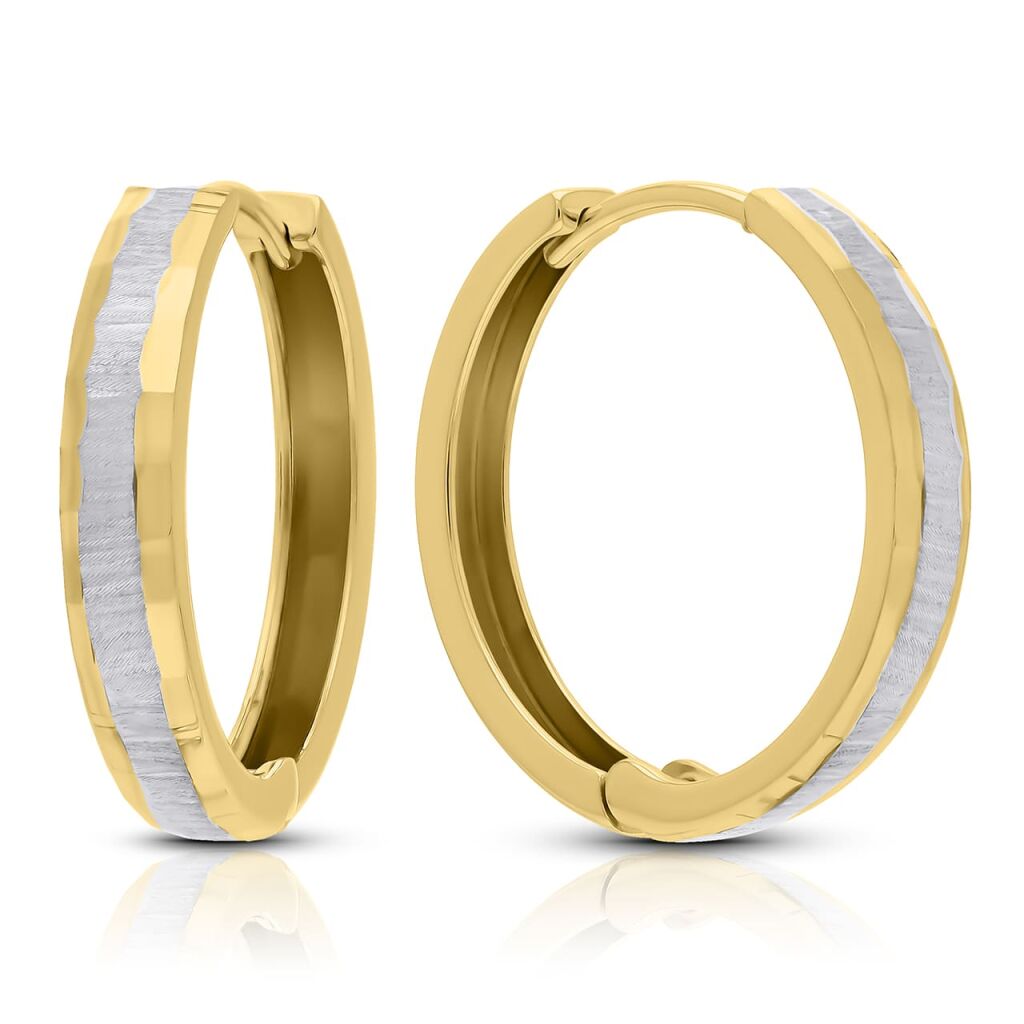 Kolczyki złote 585 koła dwukolorowe