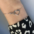 Bransoletka srebrna z serduszkiem i infiniti - 2