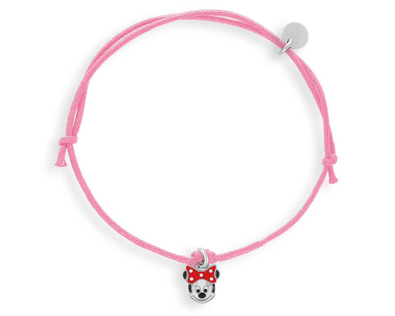 Bransoletka dziecięca na różowym sznurku