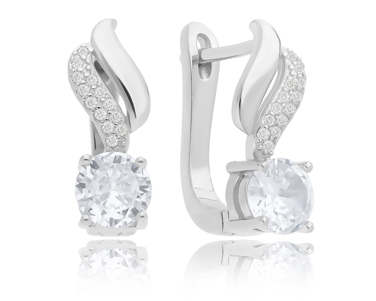 Kolczyki srebrne angielskie zapięcie cyrkonie