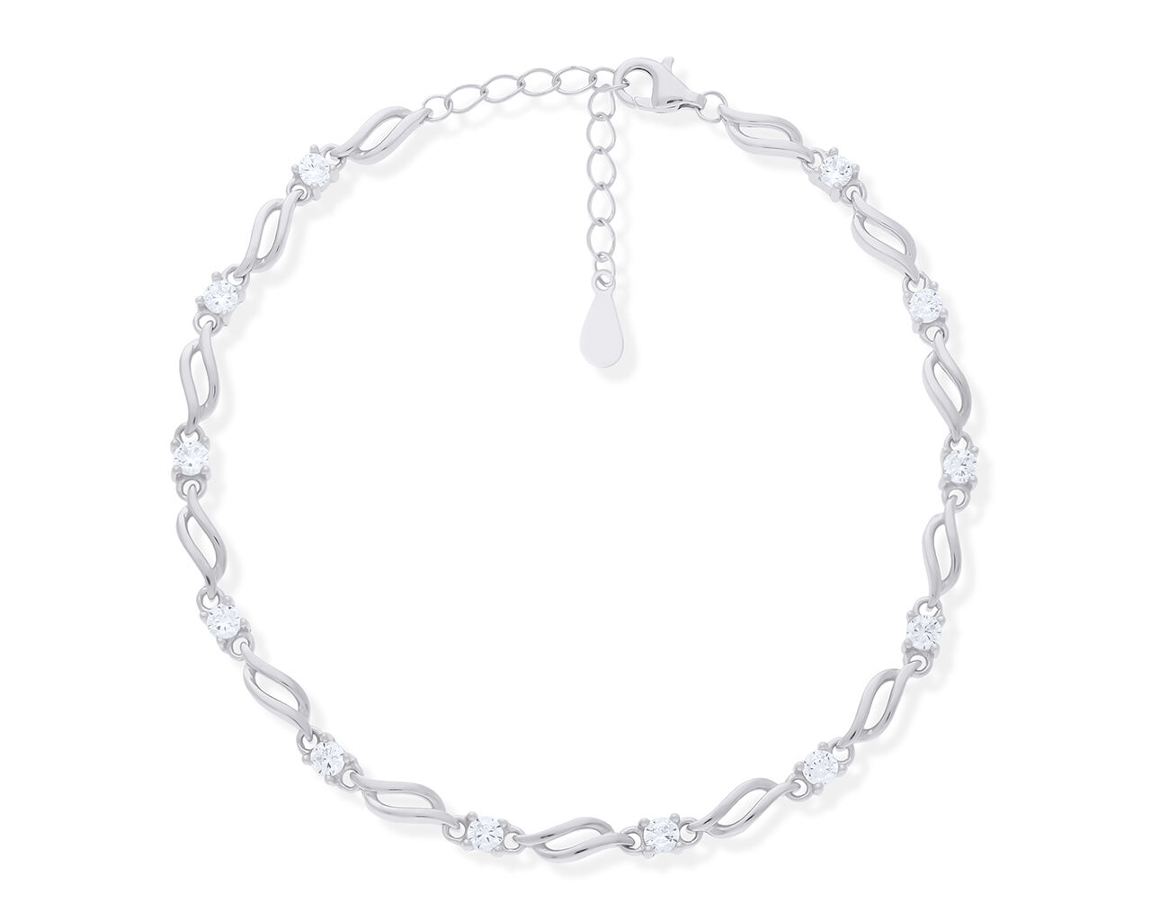 Bransoletka srebrna z cyrkoniami pr.925