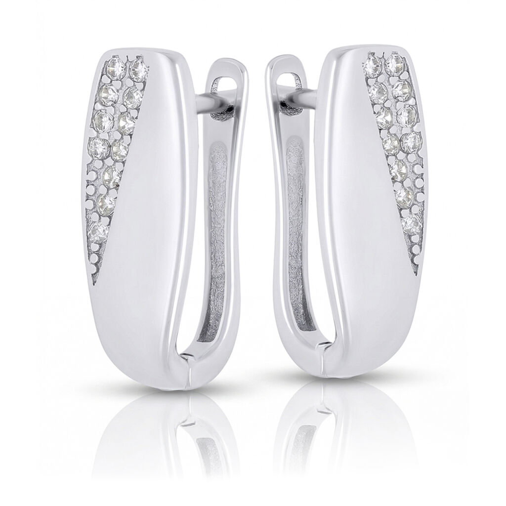 Eleganckie kolczyki srebrne z zapięciem angielskim