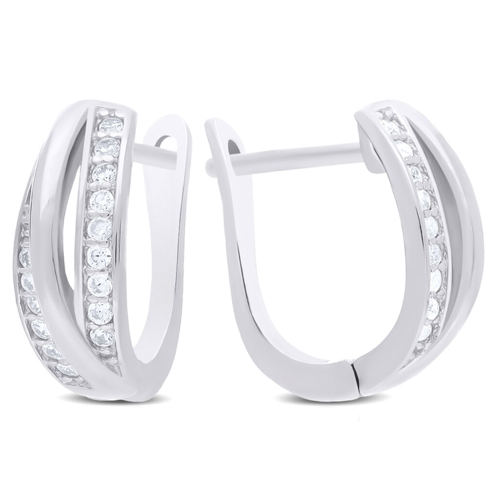 Srebrne kolczyki angielskie z cyrkoniami pr.925