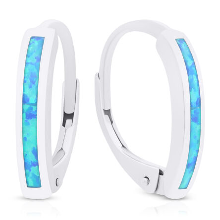 Kolczyki srebrne z niebieskim opalem pr.925