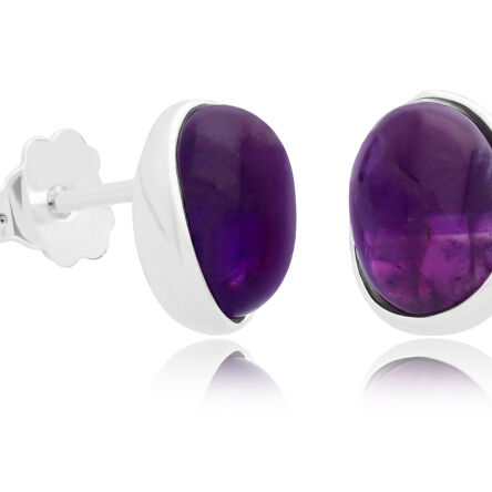 Kolczyki srebrne z naturalnym ametystem pr.925