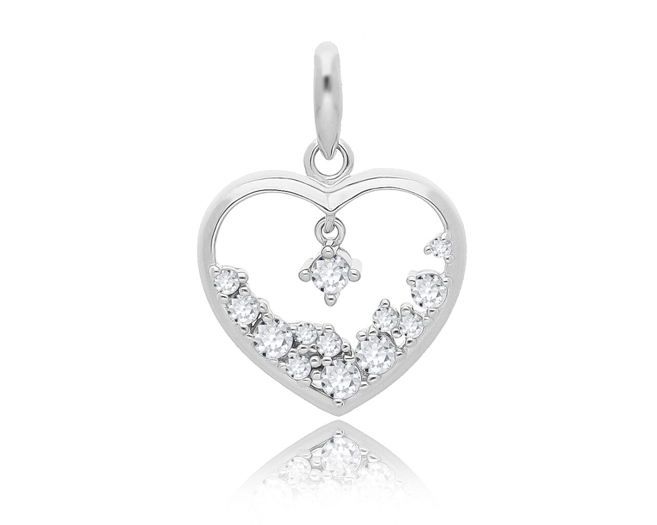 Zawieszka srebrna serce z cyrkoniami