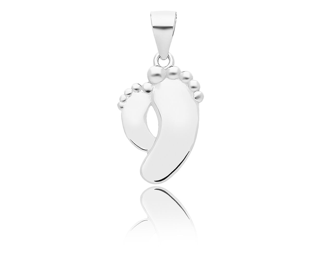 Zawieszka srebrna w kształcie stópek gładkich